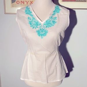 Cotton embroidered tank.